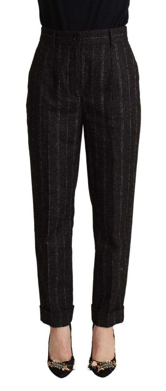Pantalones elegantes de cintura alta a rayas de Dolce &amp; Gabbana