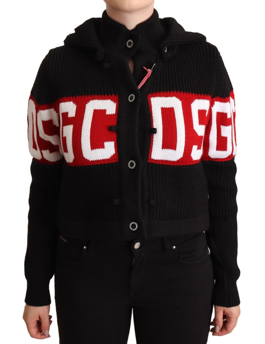 Giacca cardigan in cashmere nero Chic GCDS
