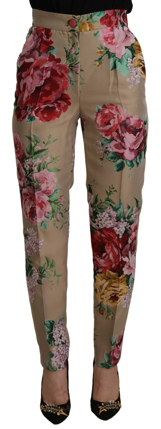 Pantaloni a vita alta floreali Dolce &amp; Gabbana