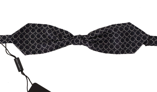 Papillon elegante in seta bianco e nero Dolce &amp; Gabbana