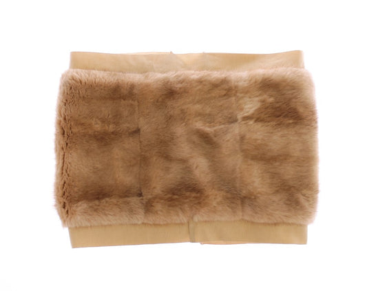 Sciarpa in pelliccia di visone beige esclusiva Dolce &amp; Gabbana