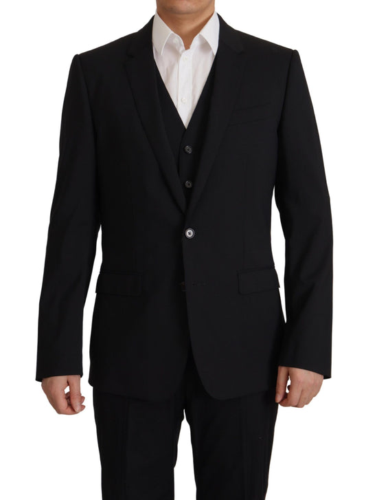 Conjunto elegante de blazer y chaleco Martini negro de Dolce &amp; Gabbana
