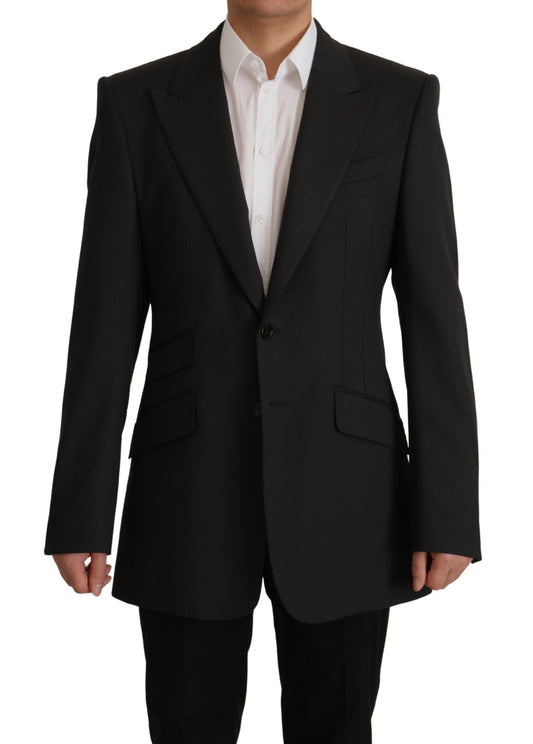 Giacca blazer nera elegante e sottile in lana Dolce &amp; Gabbana