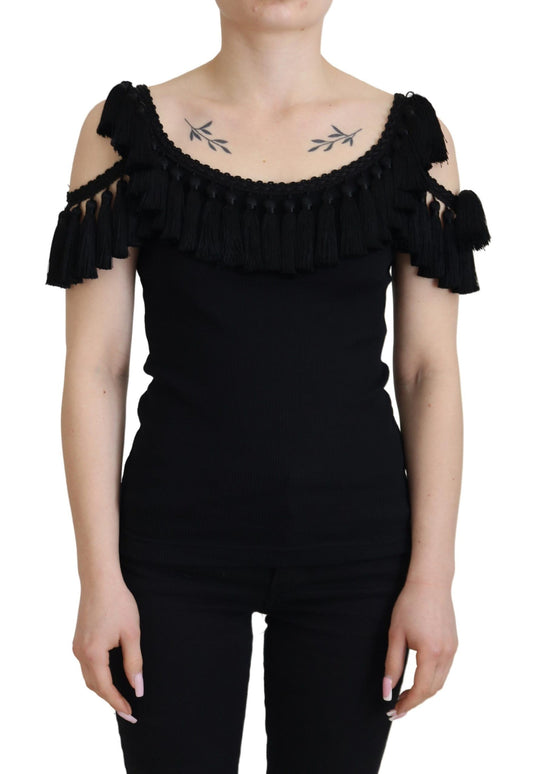 Dolce &amp; Gabbana Elegante canotta in cotone nero