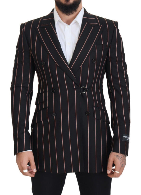 Blazer doppiopetto nero elegante e slim fit di Dolce &amp; Gabbana