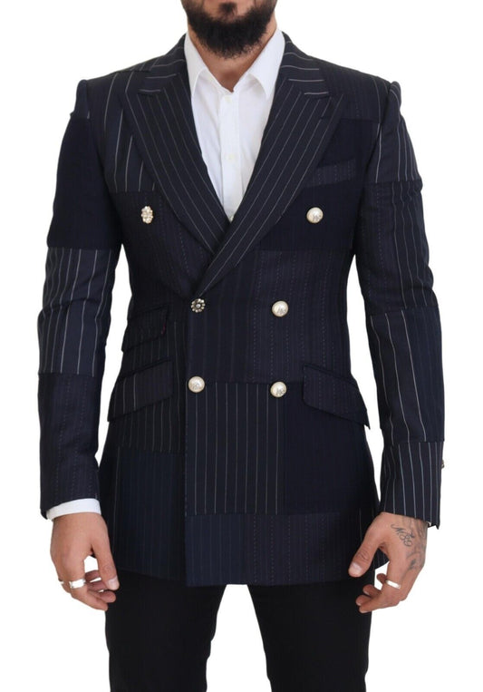 Blazer doppiopetto slim fit blu navy Dolce &amp; Gabbana