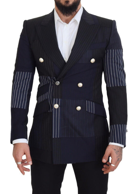 Blazer doppiopetto in lana blu navy elegante di Dolce &amp; Gabbana