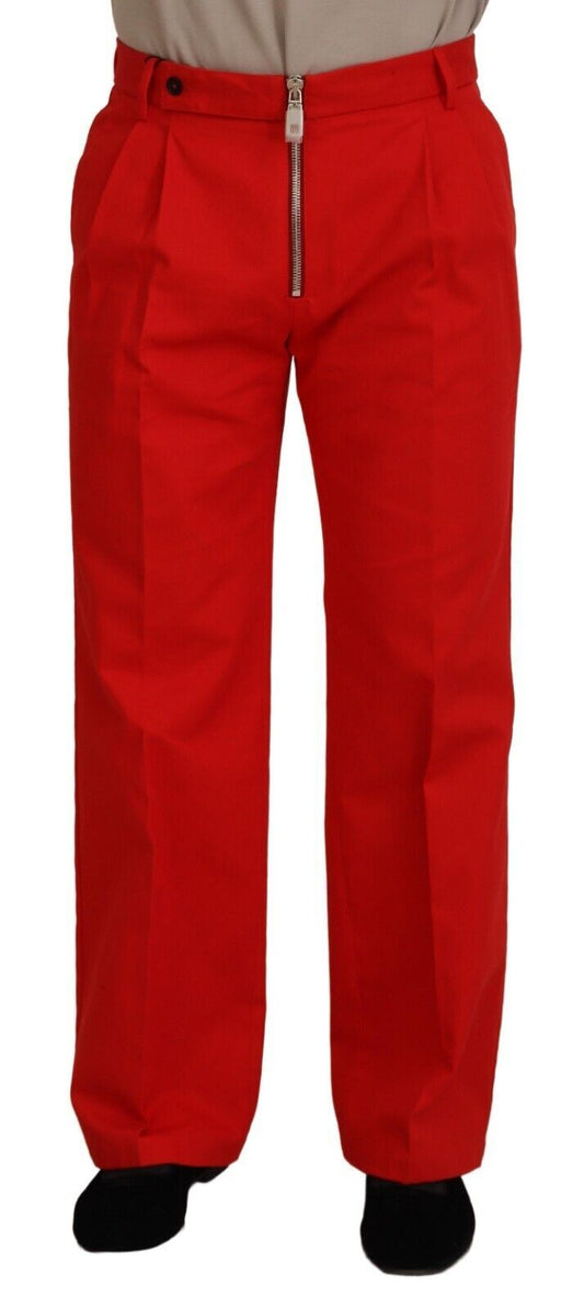 Pantaloni Mainline in cotone rosso mozzafiato di Dolce &amp; Gabbana