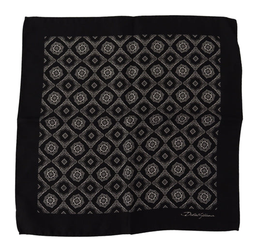 Dolce &amp; Gabbana Elegante Sciarpa Quadrata in Seta Geometrica