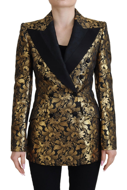 Giacca elegante floreale nera e oro Dolce &amp; Gabbana