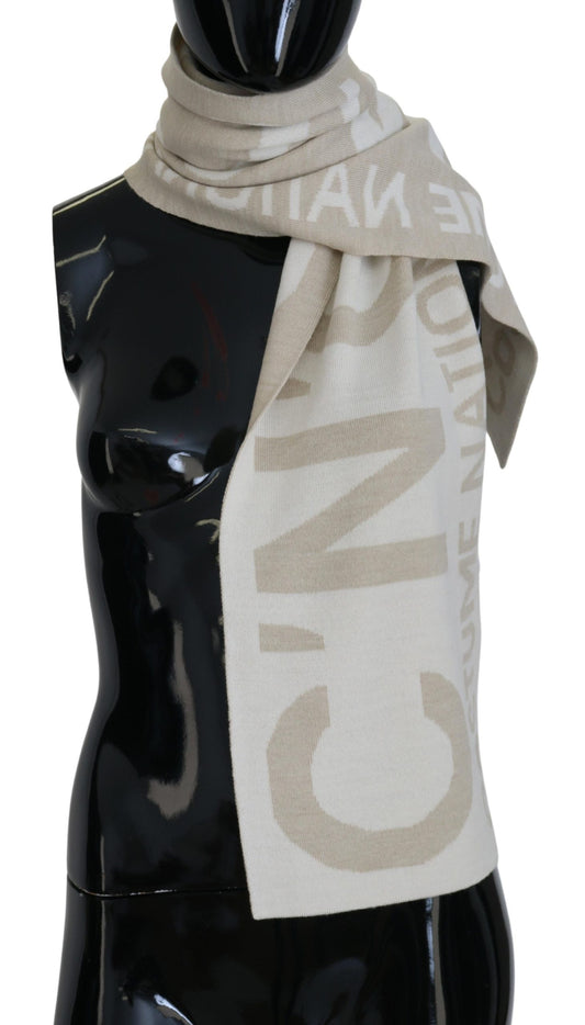 Sciarpa elegante in misto lana beige di Costume National