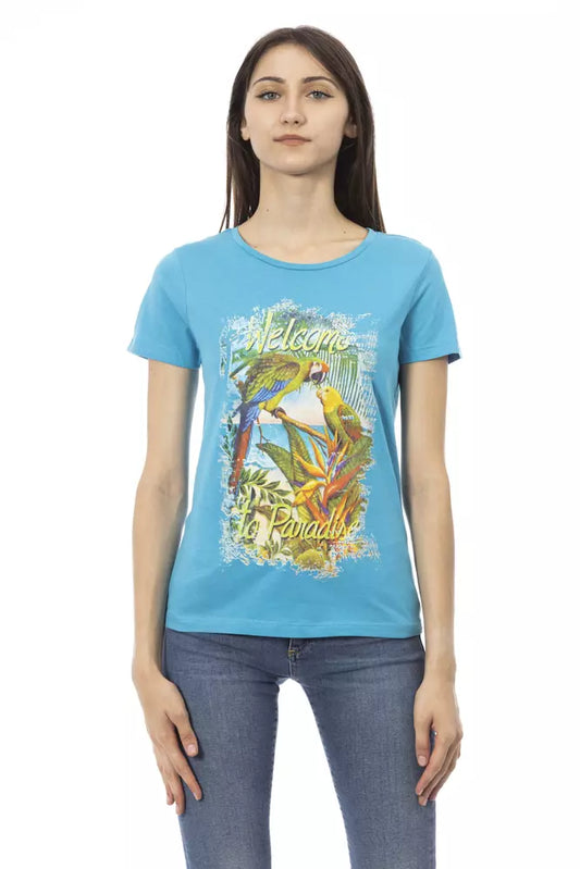 Trussardi Action "Light Blue Cotton Women T-Shirt"