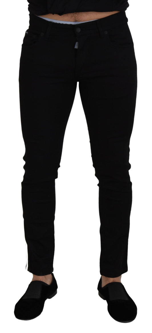Pantaloni in denim slim fit neri eleganti Dolce &amp; Gabbana