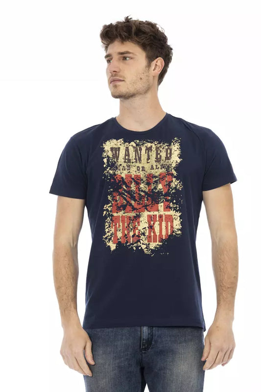 T-shirt da uomo in cotone blu Trussardi Action