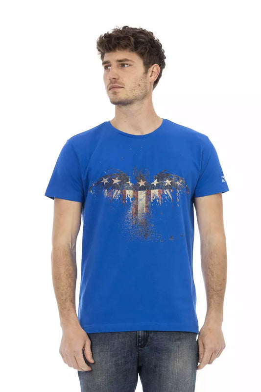 T-shirt da uomo in cotone blu Trussardi Action