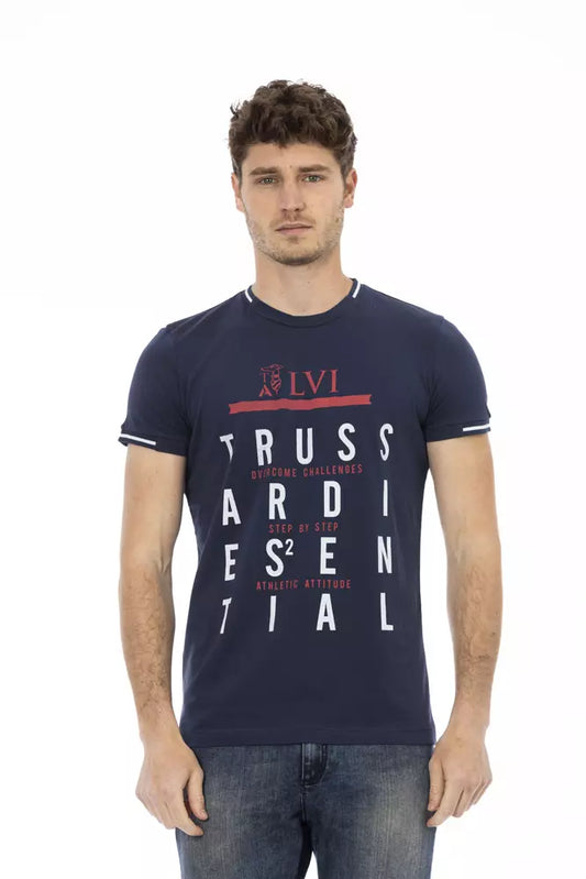 T-shirt da uomo in cotone blu Trussardi Action