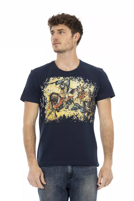 T-shirt da uomo in cotone blu Trussardi Action
