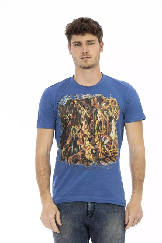 T-shirt da uomo in cotone blu Trussardi Action