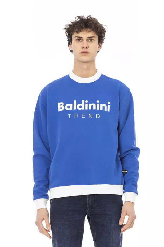 Baldinini Trend Blue Cotton Men's Sweater