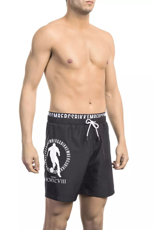 Pantaloncini da bagno Bikkembergs Sleek a strati con dettaglio logo