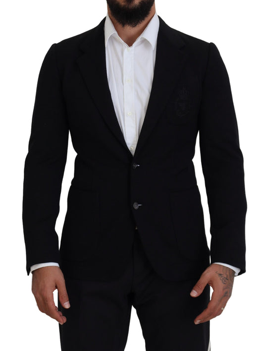 Blazer monopetto elegante in lana nera Dolce &amp; Gabbana