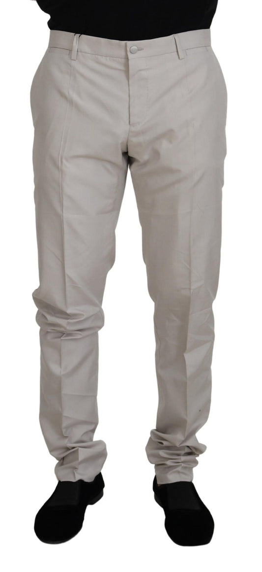 Pantaloni eleganti in misto seta bianco sporco di Dolce &amp; Gabbana