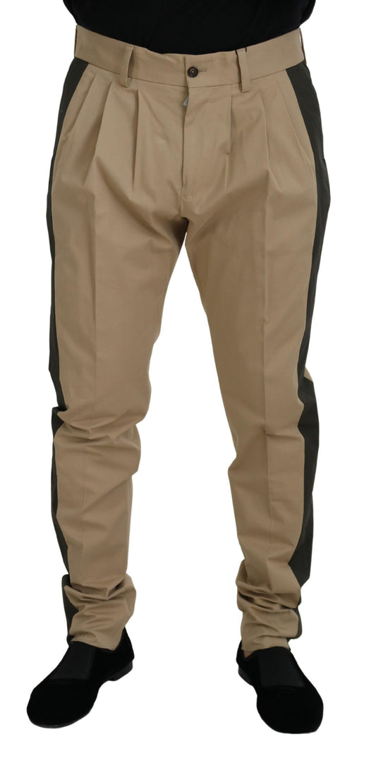Pantaloni eleganti in cotone elasticizzato bicolore Dolce &amp; Gabbana