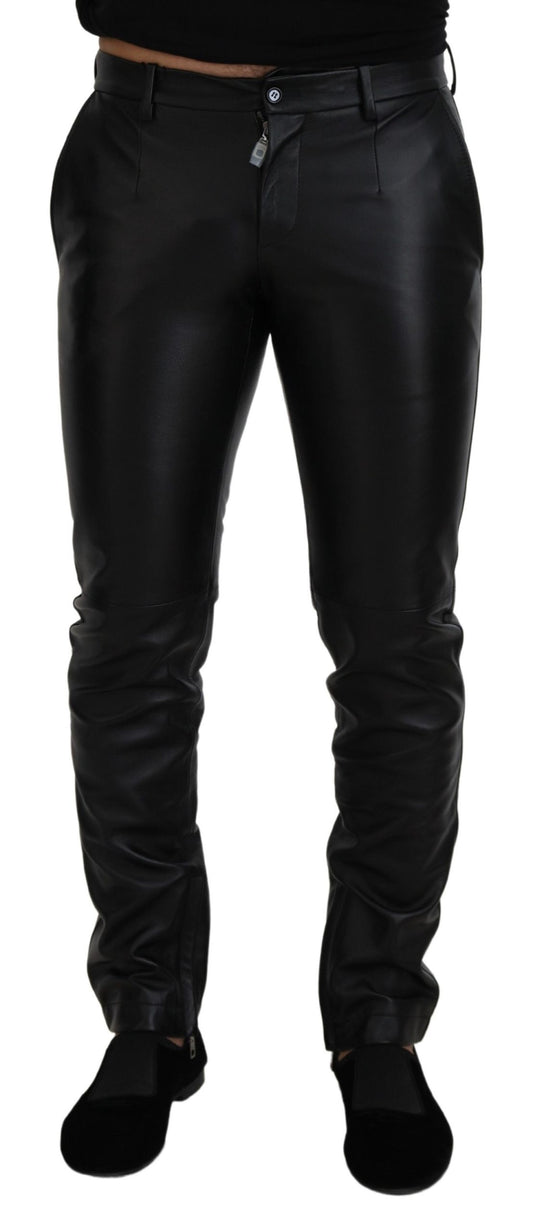 Pantaloni Agnello neri eleganti Dolce &amp; Gabbana da uomo