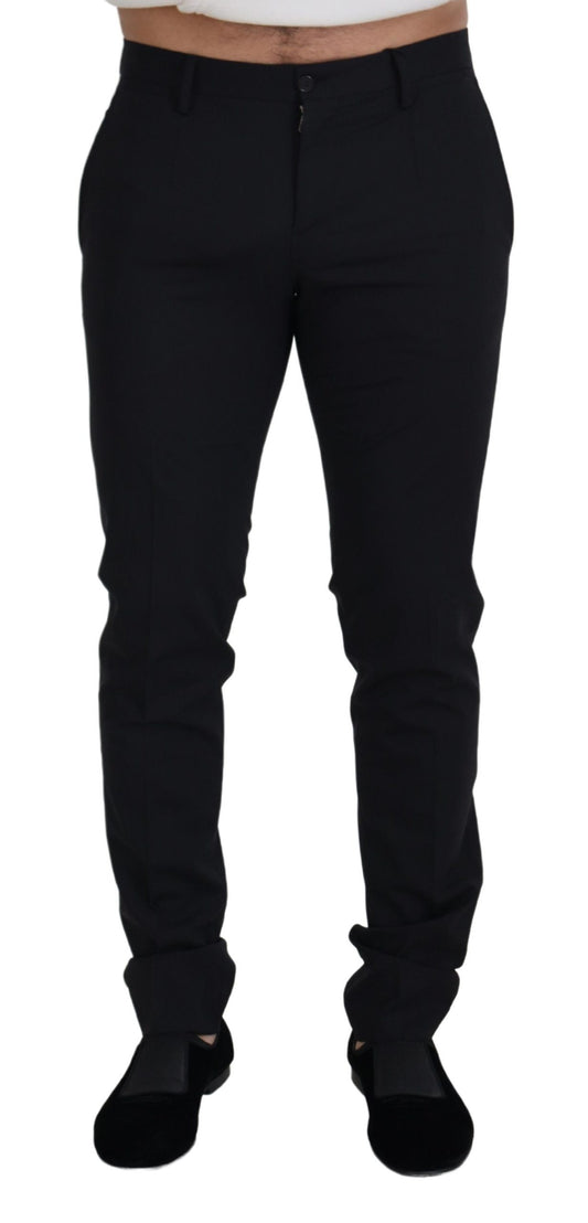 Pantaloni eleganti in misto lana nera Dolce &amp; Gabbana