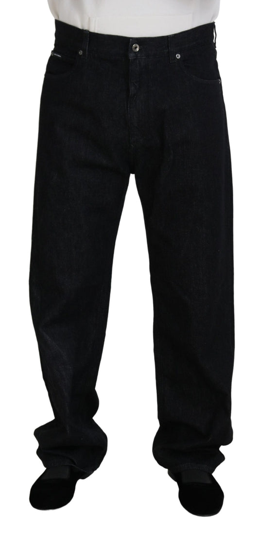 Pantalones vaqueros elegantes negros lavados de Dolce &amp; Gabbana en algodón de lujo