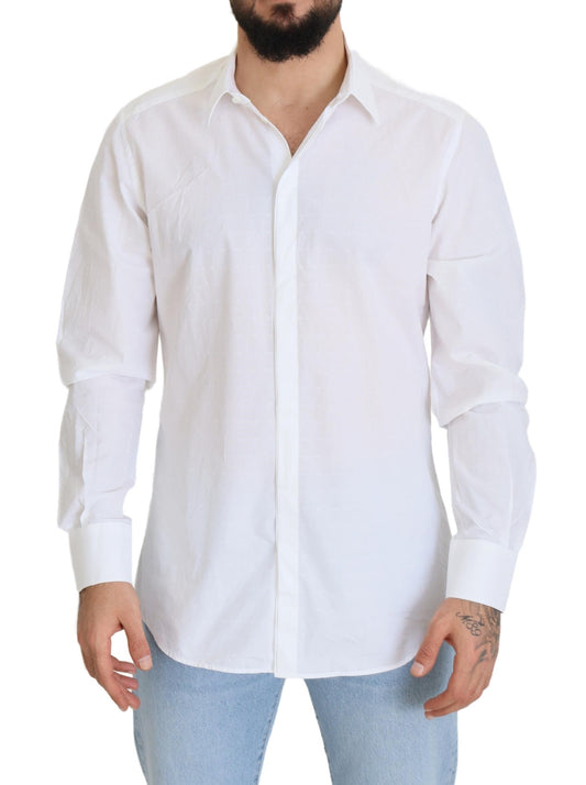 Camicia da abito in cotone bianco reinterpretata di Dolce &amp; Gabbana Elegance
