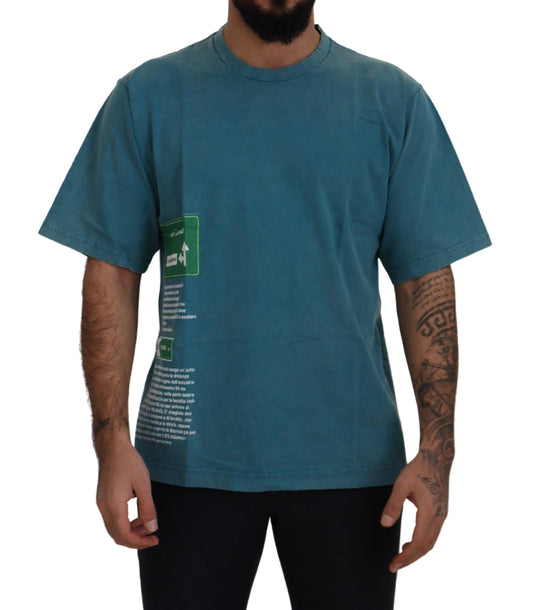 Camiseta elegante de algodón con cuello redondo de Dolce &amp; Gabbana en azul
