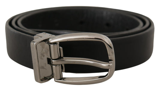 Cintura elegante in pelle nera firmata Dolce &amp; Gabbana