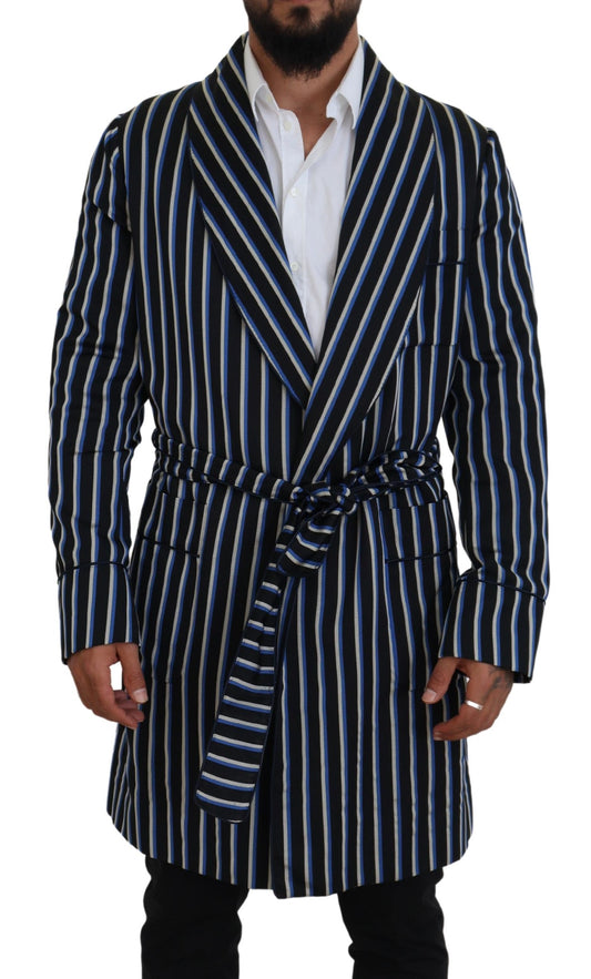 Elegante vestaglia in misto seta a righe Dolce &amp; Gabbana