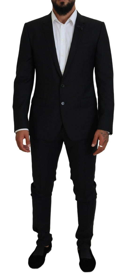 Abito Martini in lana nero elegante Dolce &amp; Gabbana in due pezzi