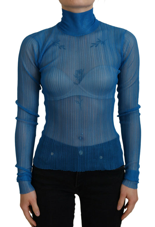 Dolce &amp; Gabbana Elegante blusa in rete blu
