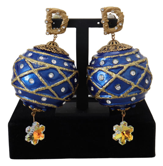 Elegantes pendientes colgantes de bola navideña de cristal de Dolce &amp; Gabbana