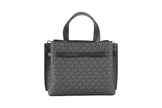 Borsa a tracolla piccola Emilia in PVC nera firmata Michael Kors