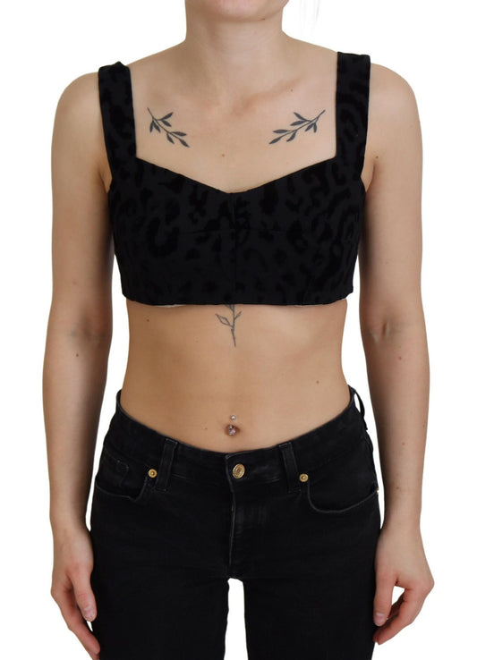 Dolce &amp; Gabbana Elegante Top Bustier in Misto Cotone Nero