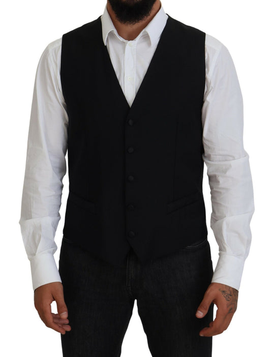 Dolce &amp; Gabbana Elegante Gilet Monopetto Formale