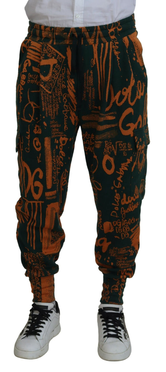 Pantalones cargo jogger de mezcla de seda multicolor de Dolce &amp; Gabbana