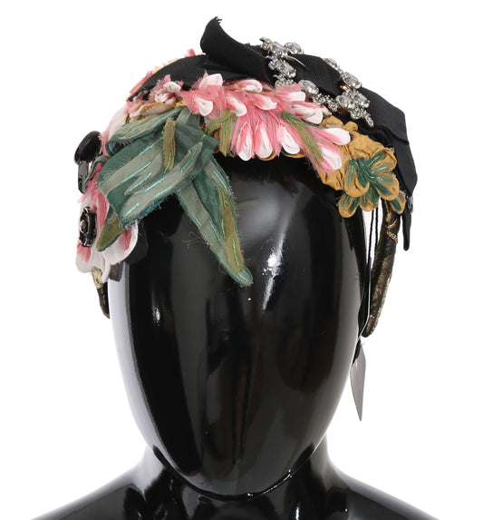 Elegante cerchietto floreale con cristalli Dolce &amp; Gabbana