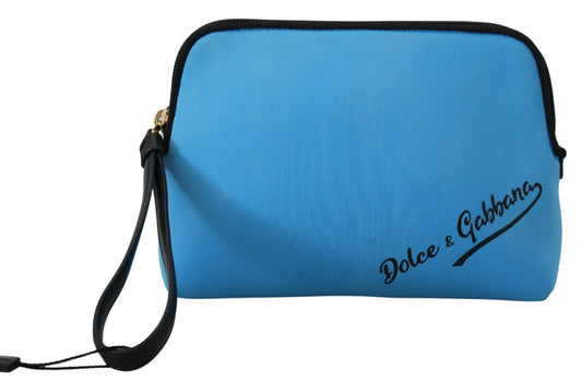 Elegante bolso de mano de poliamida azul de Dolce &amp; Gabbana
