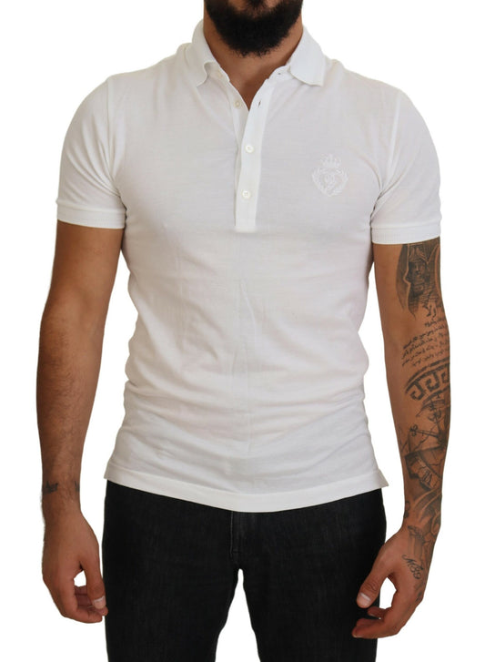 Polo Dolce &amp; Gabbana in misto cotone bianco elegante