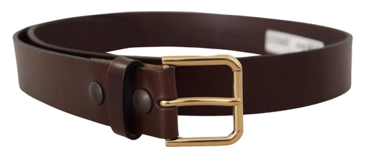 Cintura Dolce &amp; Gabbana in pelle nera elegante con fibbia in metallo