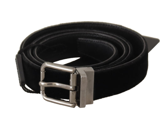 Cintura D&amp;G Dolce &amp; Gabbana elegante in cotone e pelle nera