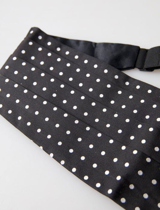 Dolce &amp; Gabbana Elegante fascia in seta a pois bianchi e neri