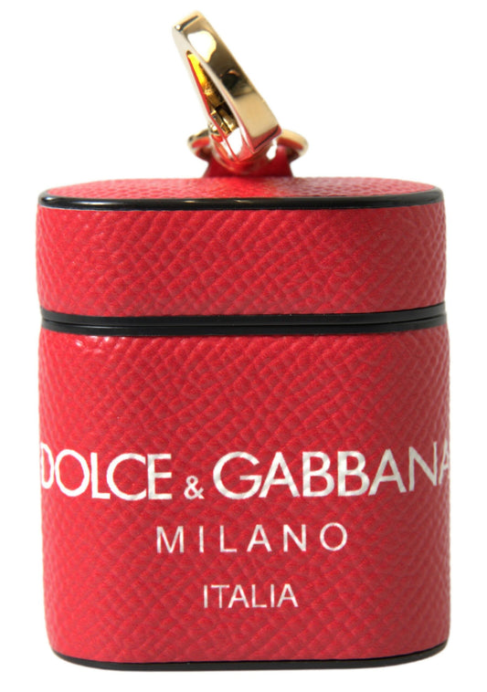 Custodia per Airpods Dolce &amp; Gabbana in elegante pelle rossa