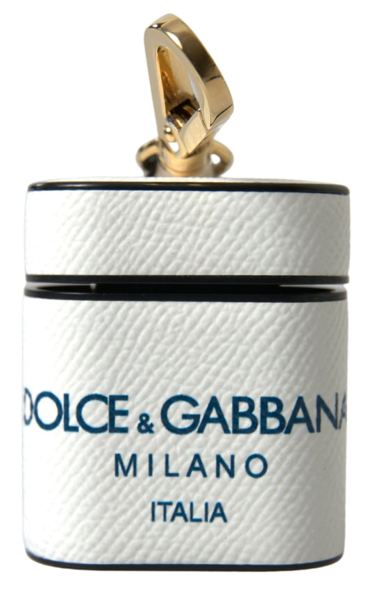 Custodia elegante in pelle per Airpods Dolce &amp; Gabbana in bianco e blu