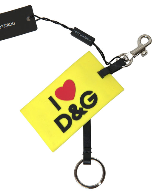 Portachiavi Dolce &amp; Gabbana Chic Yellow con logo hardware